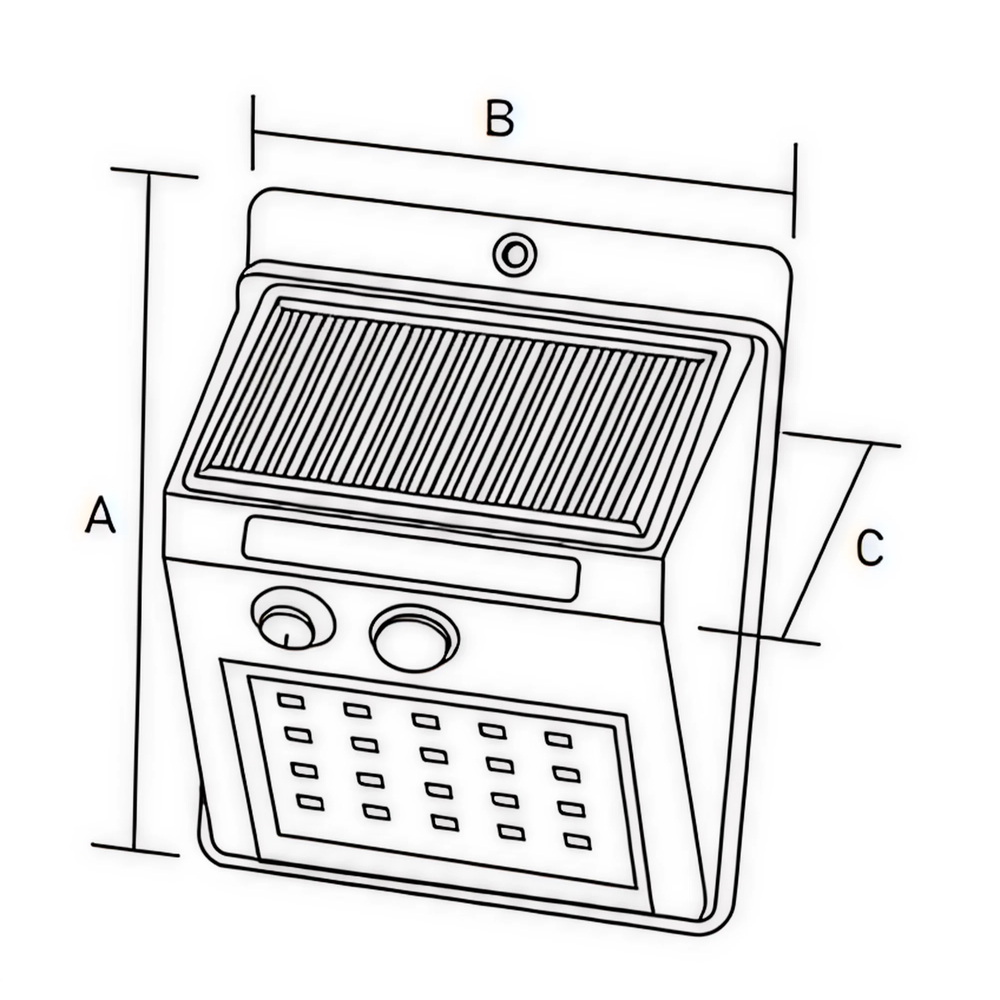 Dimensión aplique solar a muro