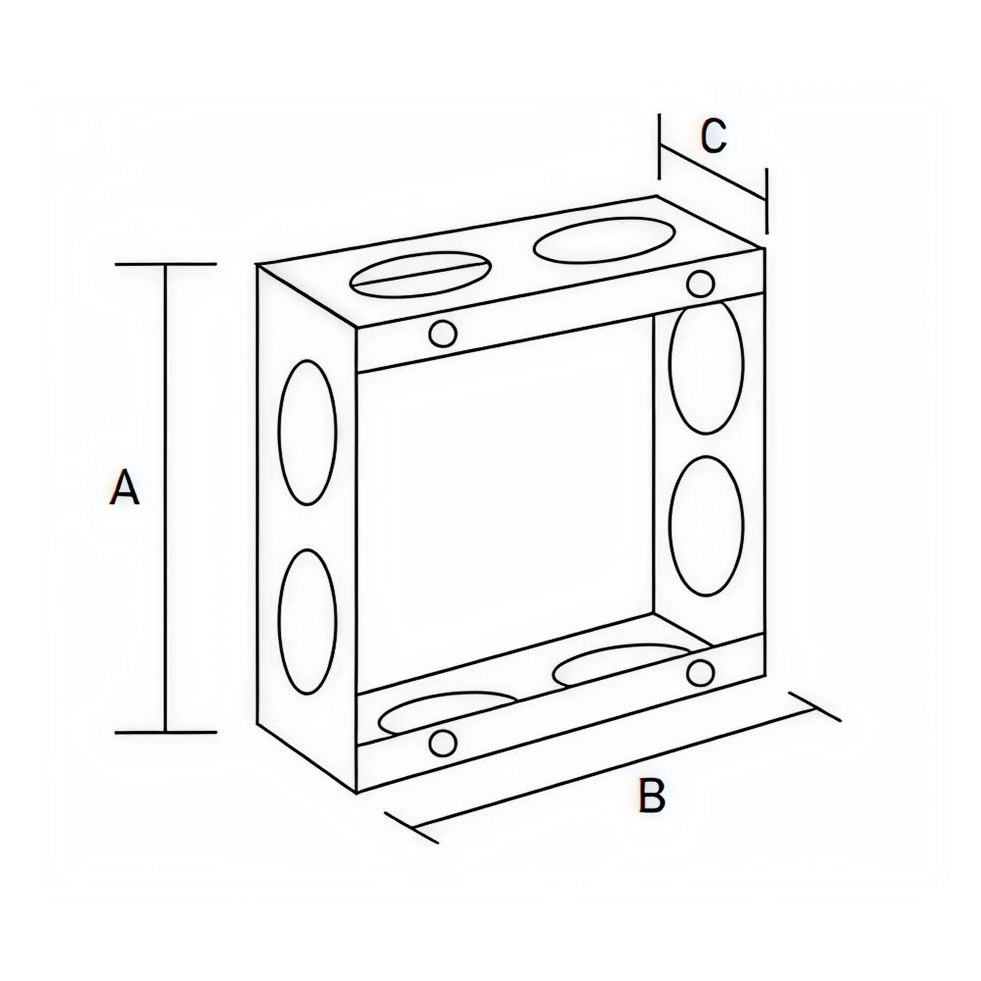 Dimensión caja metálica pregalvanizada
