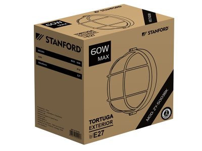 FOCO SOBREPUESTO TORTUGA OVALADA CON REJILLA ZY-5003 60W E27 IP54 220V BLANCA