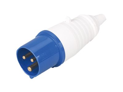 ENCHUFE INDUSTRIAL MACHO VOLANTE IP44 32A 2P+T 220V 6H AZUL