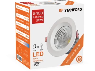 FOCO DOWNLIGHT 30W 3500K (3 AÑOS)