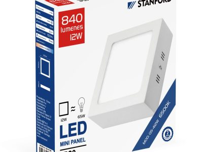 PANEL CUADRADO SOBREPUESTO 12W 6500K